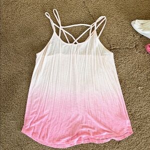American Eagle Outfitters Pink Ombre Crisscross Cami